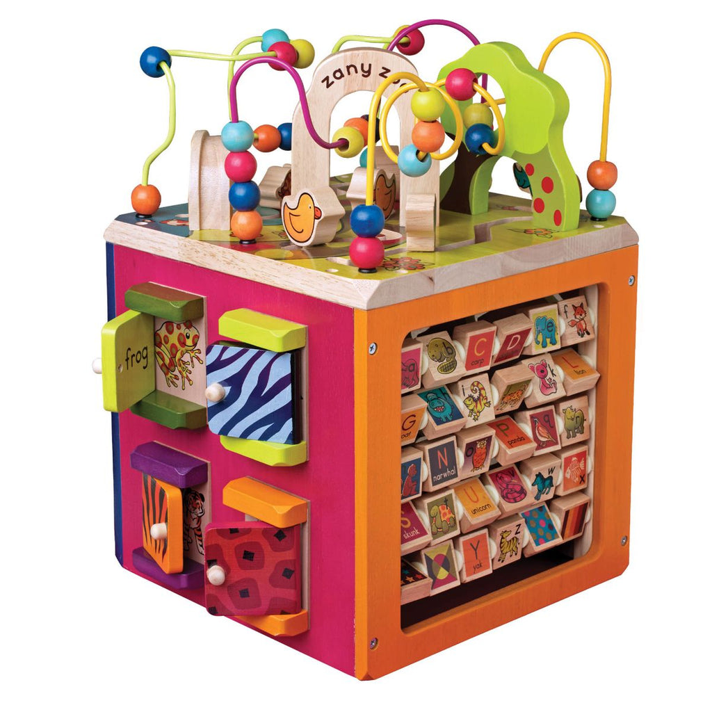 B. Zany Zoo Wooden Activity Cube – product image | Adventure Alley Auckland