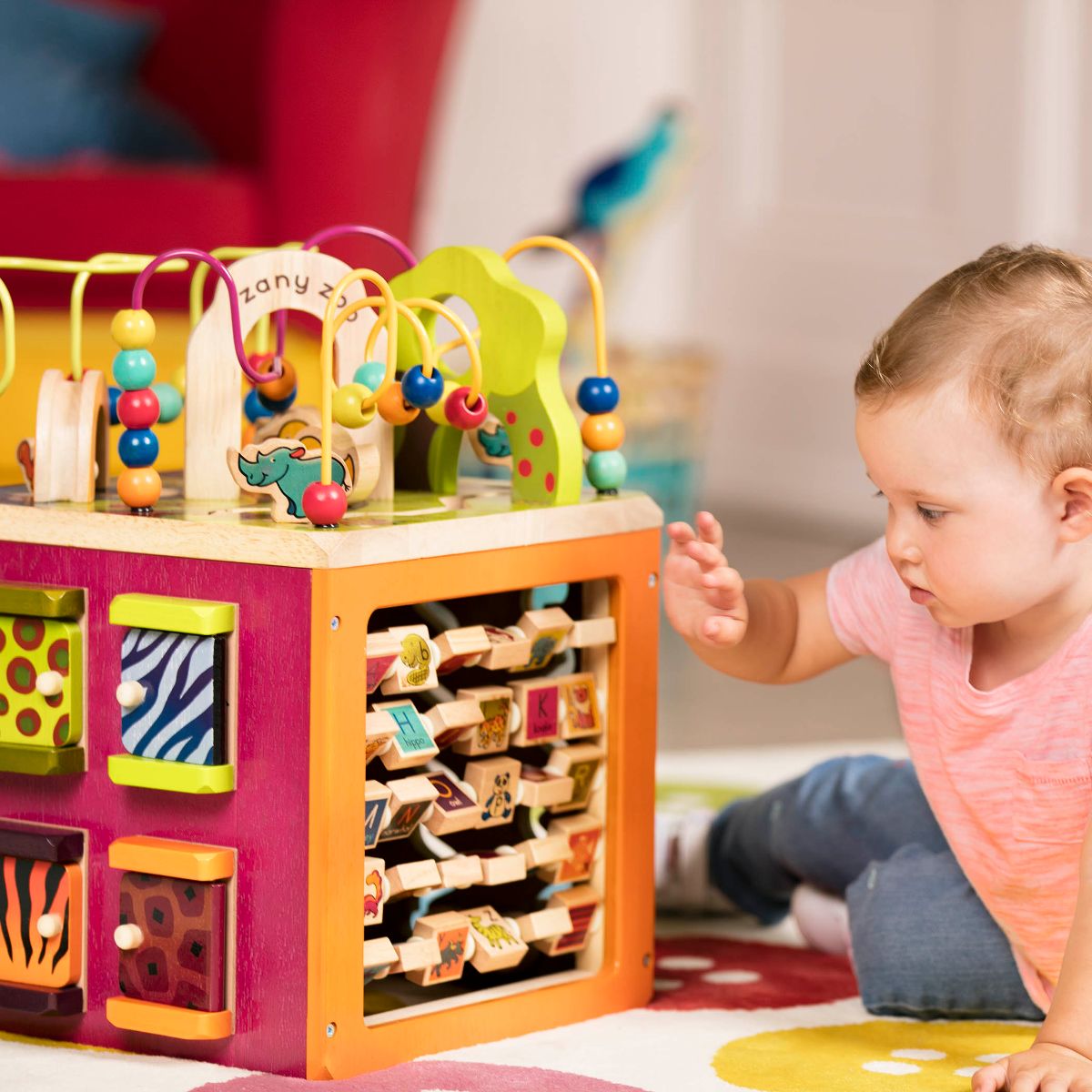 B. Zany Zoo Wooden Activity Cube – additional view 2 | Adventure Alley Auckland