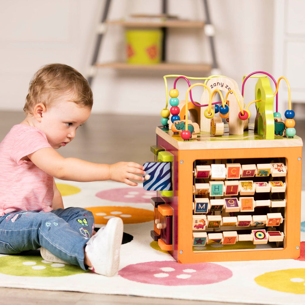 B. Zany Zoo Wooden Activity Cube – additional view 3 | Adventure Alley Auckland