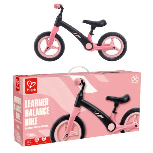 Hape Shock-Absorbing Balance Bike - Pink & Black