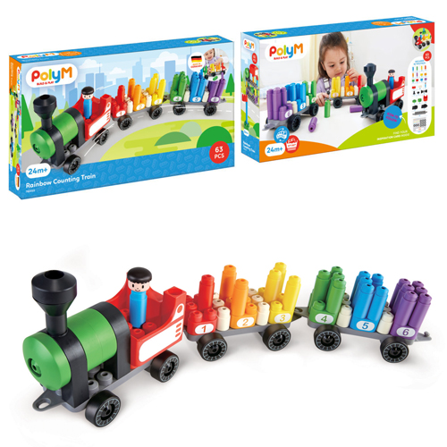 PolyM Rainbow Counting Train – additional view 3 | Adventure Alley Auckland